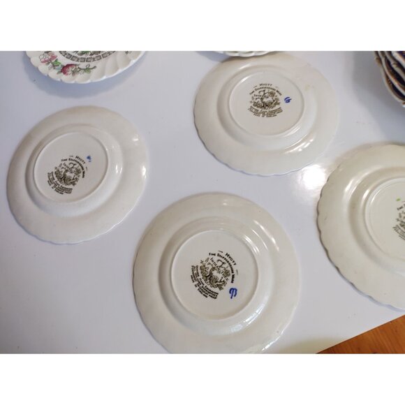 Vintage Myott Hand Engraved Nappies/Dessert Plates Indian Tree 1950's (set of 4) - Picture 8 of 14